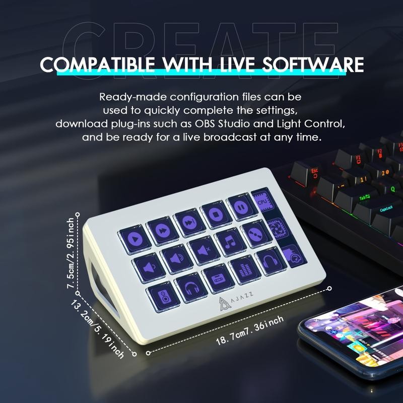 New Akp153 Studio Deck Stream Controller 15 Macro Keys Trigger