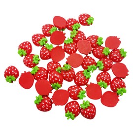 LLHDKF Rurili Mini Resin Strawberry Flat Back for Scrapbooking Embellishment DIY Craft Decors Hair Accessories 50 Pcs（A）