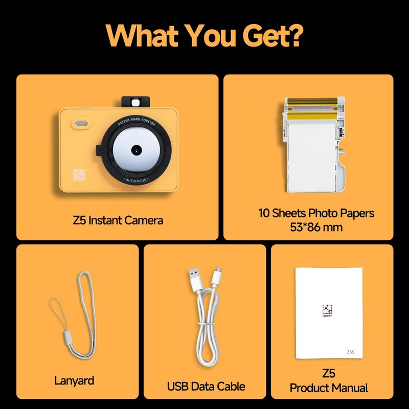 Z5S Instant Print Camera & Photo Printer, Bluetooth & Fun