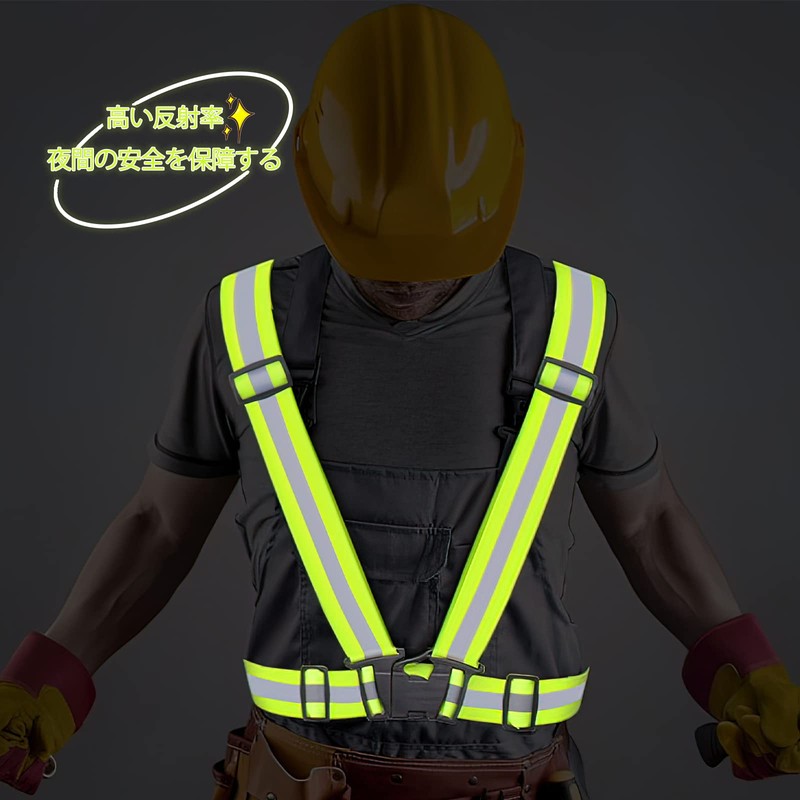 Bowarepro Safety Vest, Fluorescent Belt, Reflective Vest, Set of 2,