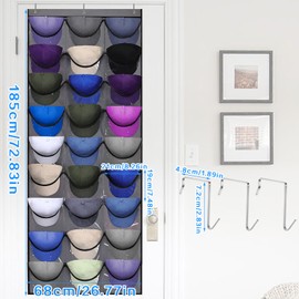 qimeyu Baseball Cap Door Organizer, Grey