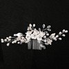Wedding Hair Accessories for Bride, Silver Flower Leaf Hair Comb,