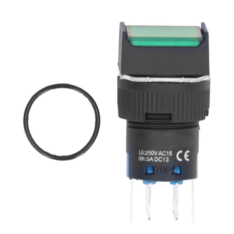 25PCS Push Button Switch with Light 16mm Square Self Locking