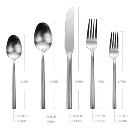 Kelenfer Flatware Set Stainless Steel Silverware Set Cutlery Set Hexagon Handle Matte Finished 10 Pieces Service for 2
