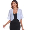 Womens Bolero Shrug Chiffon Short Sleeve Open Front Sheer Cropped