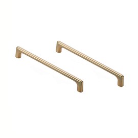 BOZONLI Copper Brushed Cabinet Handles Kitchen Drawer Knobs, Modern Bathroom Cabinet Knobs 160mm Hole Centers Square Cupboard Door Handle 2 Pack