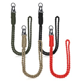 YETOOME 4 Pieces Heavy Duty Neck Lanyard Keychain for Men Women Outdoor Survival, Parachute Rope Necklace Keychains with HK Clip Key Ring for ID Card Badge Holder, Camera, Wallet and Keys