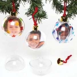 Baker Ross Large and Clear Photo Baubles (Pack of 4)