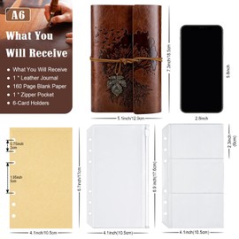 Journal Blank Pages Polyurethane (PU) Leather Refillable Vintage Sketch Book Travel Notebook Diary Gift for Girls