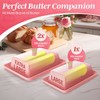 Ceramic Pink Butter Dish and Lid Cover - Butter Storage