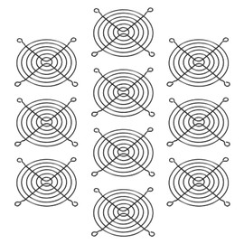 PATIKIL 90mm Fan Finger Grill, 10 Pack Metal Grill Protector Guard Fan Protective Cover for 90mm Exhaust Fans Equipment Computer DIY, Black
