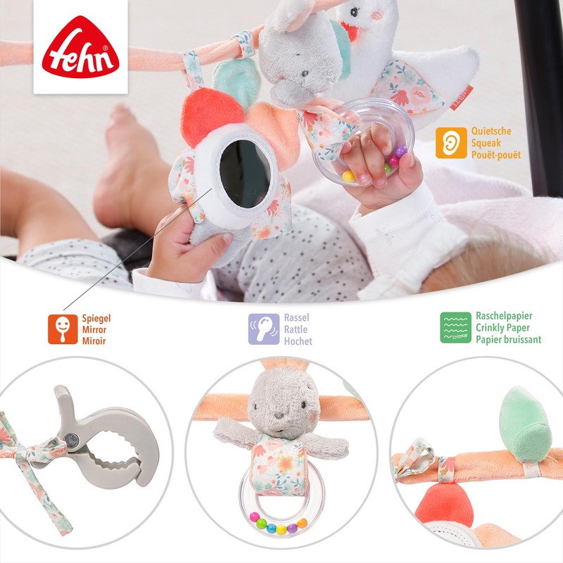 Fehn Safari Pram Chain / Clip Toy - 074550 Swan