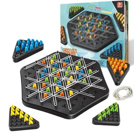 Triggle Game, Chain Triangle Chess Game, Triggle Rubber Band Game, Triangle Chain Chess Game Set, Triangle Chess Interactive Game for Toddlers, Kids, Adults, Family, Party