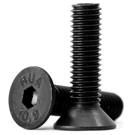 Pack of 30 M8 x 16 mm Countersunk Screws with Hexagon Socket Screws 10.9 Degree Carbon Steel Hexagon Socket Screw Full Thread Black