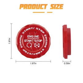 FALVFUN Car Engine Start Stop Button Cover, Anti-Scratch Vehicle Key Ignition Switch Knob Trim Protector, Auto Push Start Button Cover Decoration Sticker, Universal for Sedan Truck SUV (Red)