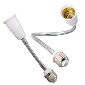 2Pcs Light Socket Extender,Flexing Neck All Directional Light Bulb Socket Extender,PBT Fireproof Light Socket Adapter, 360 Degree Adjustable Light Bulb Extension Socket