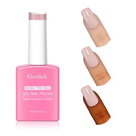 Goolich Nude Pink Gel Polish, 0.5 Fl Oz HEMA & TPO Free Soft Pink Gel Nail Polish Soak off U V LED Fall Winter Nail Art Design Manicure Salon for Women Girl