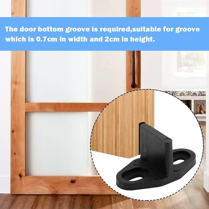Black Coated Plastic Barn Door Floor Guide Barn Door Hardware