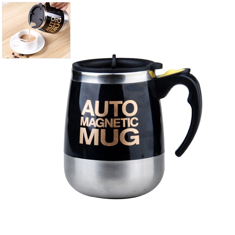 400ml Automatic Mixing Coffee Cup Stainless Steel Magnetic Stirring Cup
