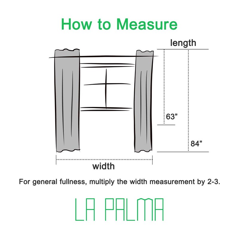 LA PALMA Thermal Insulated Blackout Darkening Grommet Living Room Curtains