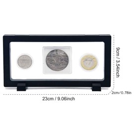 Deautie 3D Display Frame, 4 Pieces Floating Frame, Floating Display Stand, Floating Display Case, for Ring, Pendant, Bracelet Jewellery Display, Diamond, Black (23 x 9 x 2 cm)