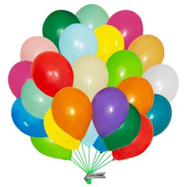 Joyloons ASSORTED BALLOONS 100 UNITS Biodegradable natural latex balloons 28 cm mix colors ideal party decoration for birthday graduation wedding anniversary baby shower. Made in Spain.