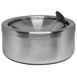 1 x Ashtray with Lid Made of Stainless Steel 12 cm x 5.5 cm | Ashtray for Outdoor and Indoor Use | Wind Ashtray | Folding Ashtray | Elegant Design | WeLui
