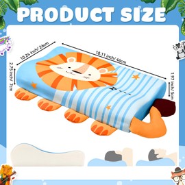 YAOZUP Schlummerkids Cushion, Calmly Children's Pillow 46 x 26 cm, Children's Pillow, Children's Pillow, Comfort Pillow, Ergonomic Cushion for Soft Dreams (Lion)