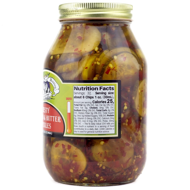 Amish Wedding Zesty Bread & Butter Pickles, 32 Ounce Jar