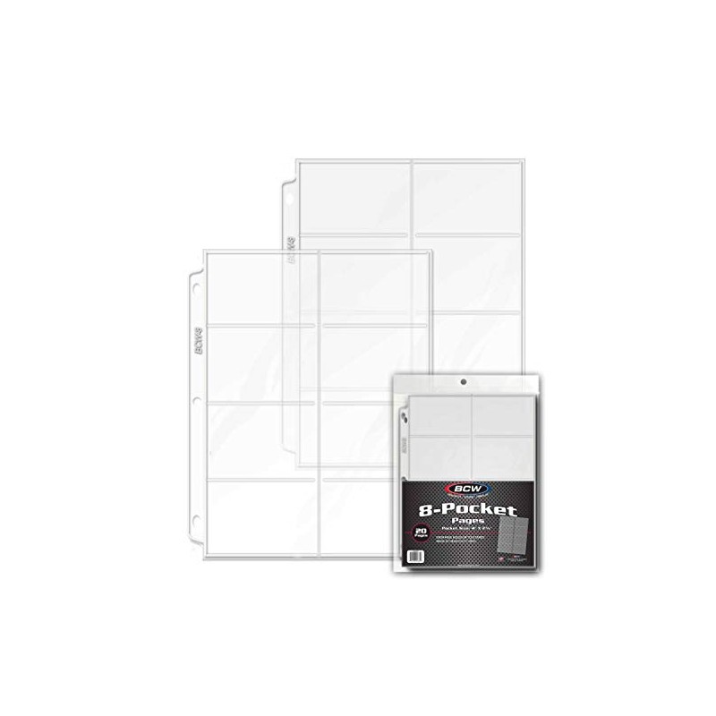 BCW Vinyl 8-Pocket Pages | Holds Eight 2 ⅝" x