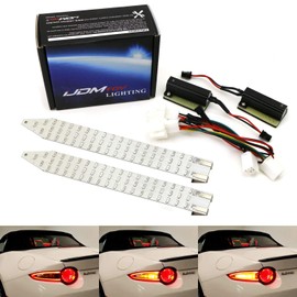 iJDMTOY (2) 54-SMD Amber Full LED Sequential Dynamic Flash Turn Signal Lighting Kit Compatible With 2016-up Mazda MX-5 ND Taillamps