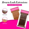 TDANCE Dark Brown Lash Extensions Colored Lash Extensions 0.03/0.05/0.07mm C/D