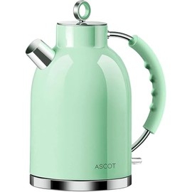 ASCOT Electric Kettle, Stainless Steel Electric Tea Kettle Gifts for Men/Women/Family 1.6L 1500W Retro Tea Heater & Hot Water Boiler, Auto Shut-Off and Boil-Dry Protection (Green)