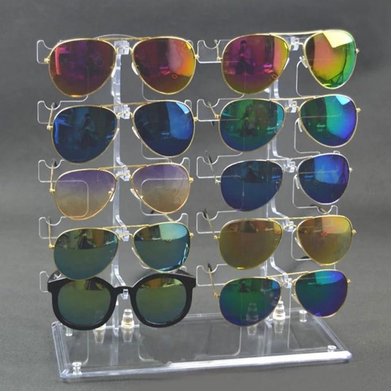 Gafas de sol Rack Acrílico Dos vasos de dos filas
