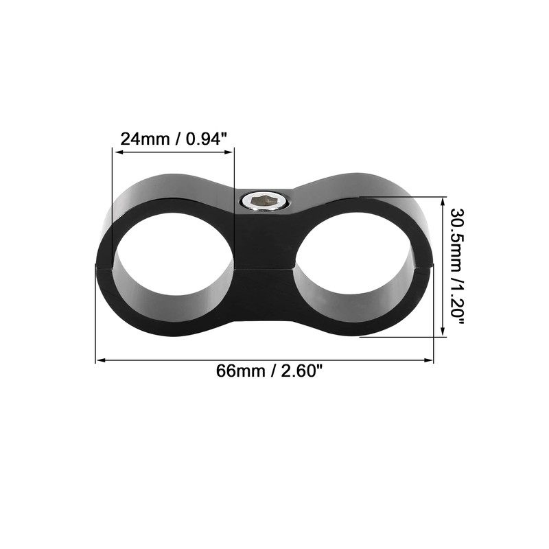 X AUTOHAUX 4pcs Black AN12 24mm Car Hose Separator Clamp
