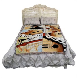 Jazz Medley I - Tom Grijalva - Cotton Woven Blanket Throw - Made in The USA (72x54)