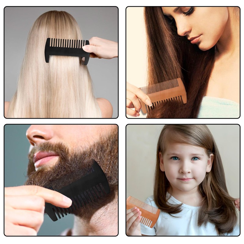 Kootinn Wooden Beard Comb Kit, Dual Action Fine & Coarse