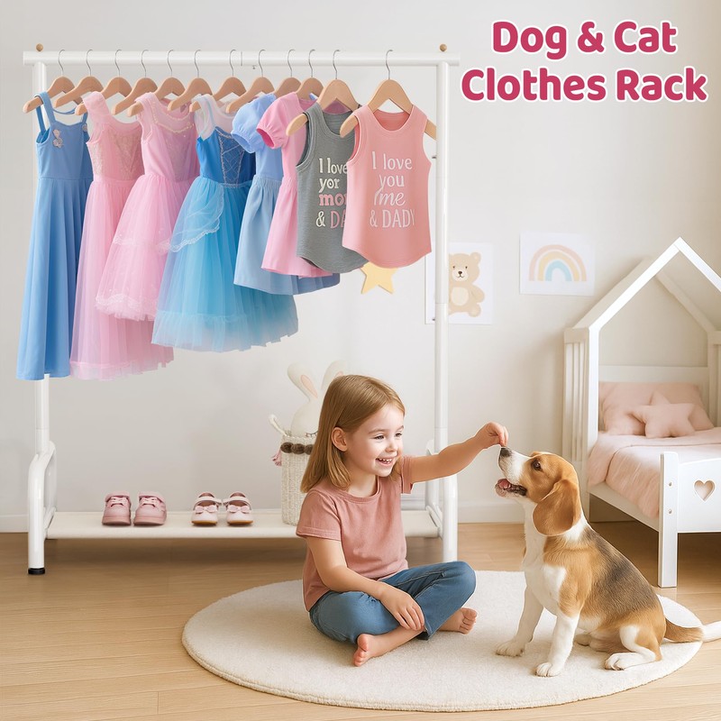 SLEEPING LAMB Kids Clothing Rack, Small Baby Clothes Rack with