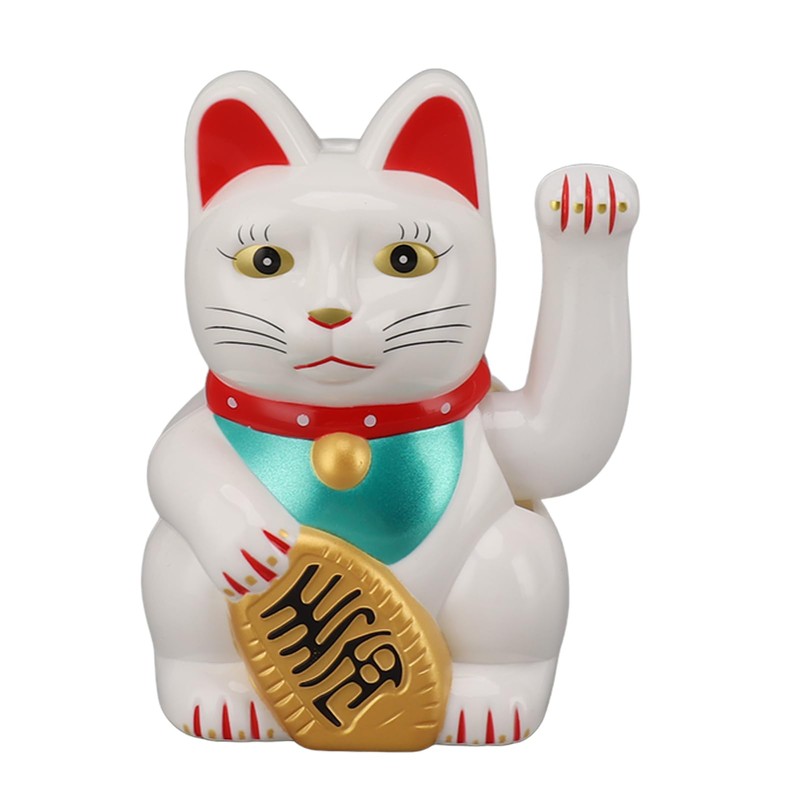 ANGGREK Lucky Cat with Waving Arm Solar Powered Lucky Cat