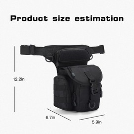 Tactical Drop Leg Bag Motorbike Leg ，Multifunctional Thigh Bag Motorcycle Military Hiking Waist Pack with Water Bottle Pouch for Motorcycling Hiking Traveling Fishing Camping