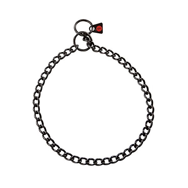 Herm Sprenger Collar, round links size 17.7"(45cm) / wire gauge 0.10"(2.5 MM) STAINLESS STEEL BLACK