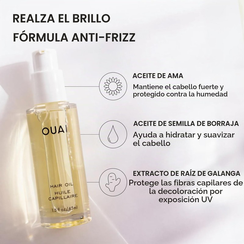 Aceite Capilar Ligero Ouai Unisex 1.5 oz – Brillo y