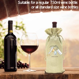 Key Theme Housewarming Gifts-Unique New House New Home Gifts-Bless Gift for New Houseowner-Realtor Gift for Clients-Birthday Christmas Gifts-Moving Away Gifts-Wine Bag-Congratulations New Home Gift