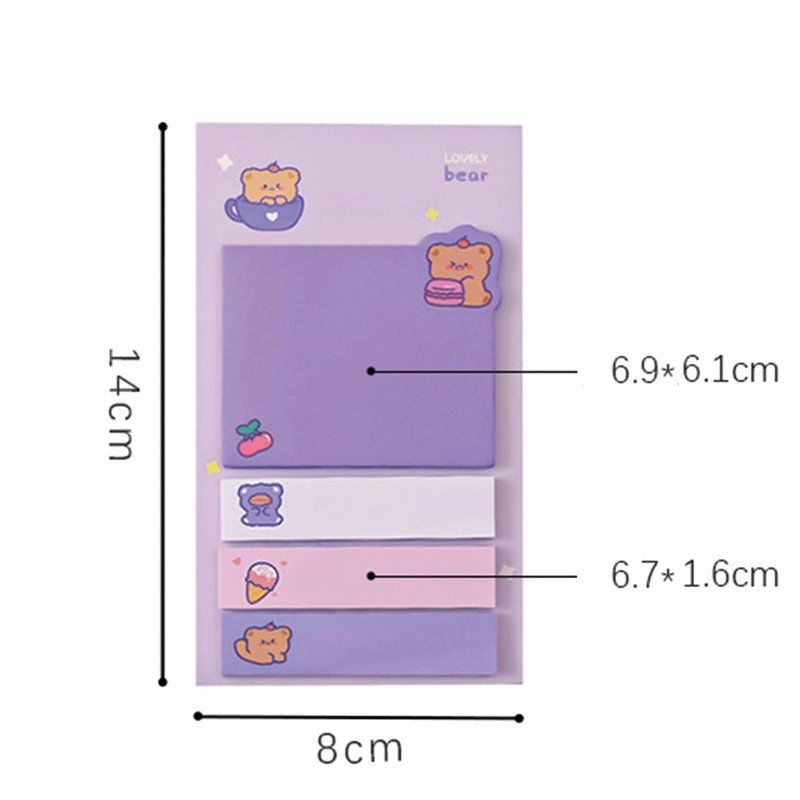 4 Pack Cute Sticky Notes Cartoon Animal Sticky Memo Pads