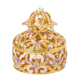 QIFU Decorative Hand Painted Hinged Jewelry Trinket Box Unique Gift Home Decor