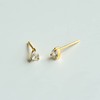Vintage Pear Cut Stud CZ Earrings | Gold Plated |