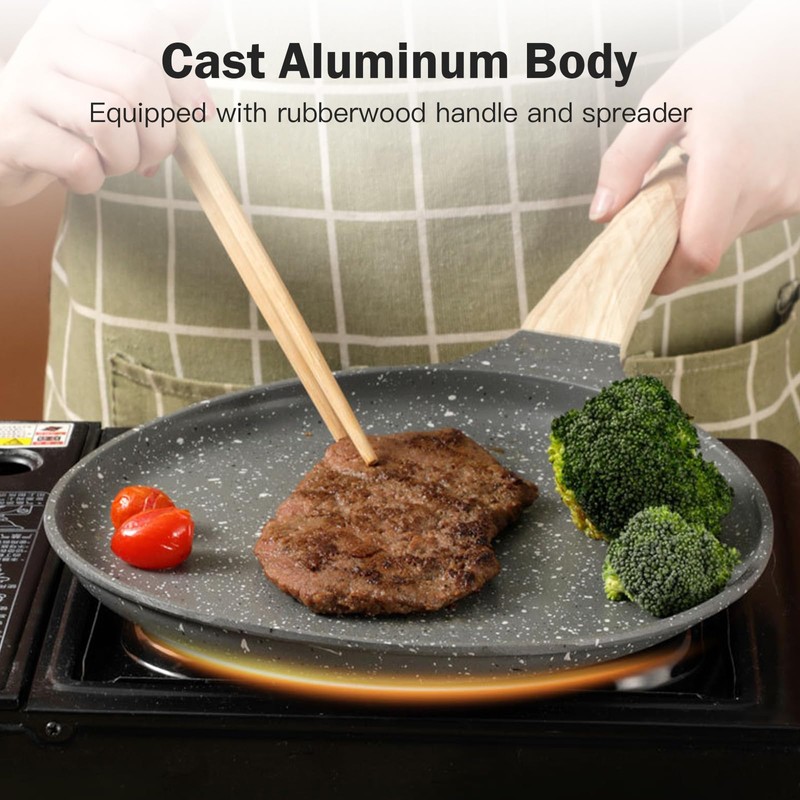 BOUFEIDA Crepe Pan, Crepe Pan 24 cm with Swiss Granite