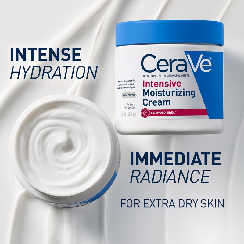 CeraVe Intensive Moisturizing Cream, Body Moisturizer With Shea Butter, 72H