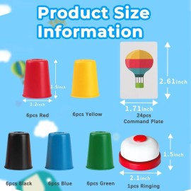 Unbranded Quick Stacking Cup Game, Classic Matching Speed Cup With 24 Cards, 30 Cups