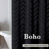 Chyhomenyc Chevron Extra Long Black Boho Shower Curtain Set 72x78